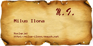 Milus Ilona névjegykártya